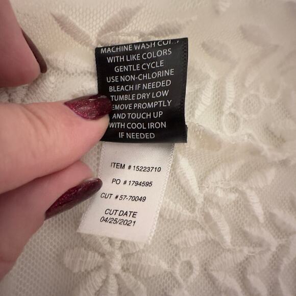 Torrid Sheer White Lace Embroidered Floral Kimono Beach Swim Coverup (1X) - Picture 11 of 11